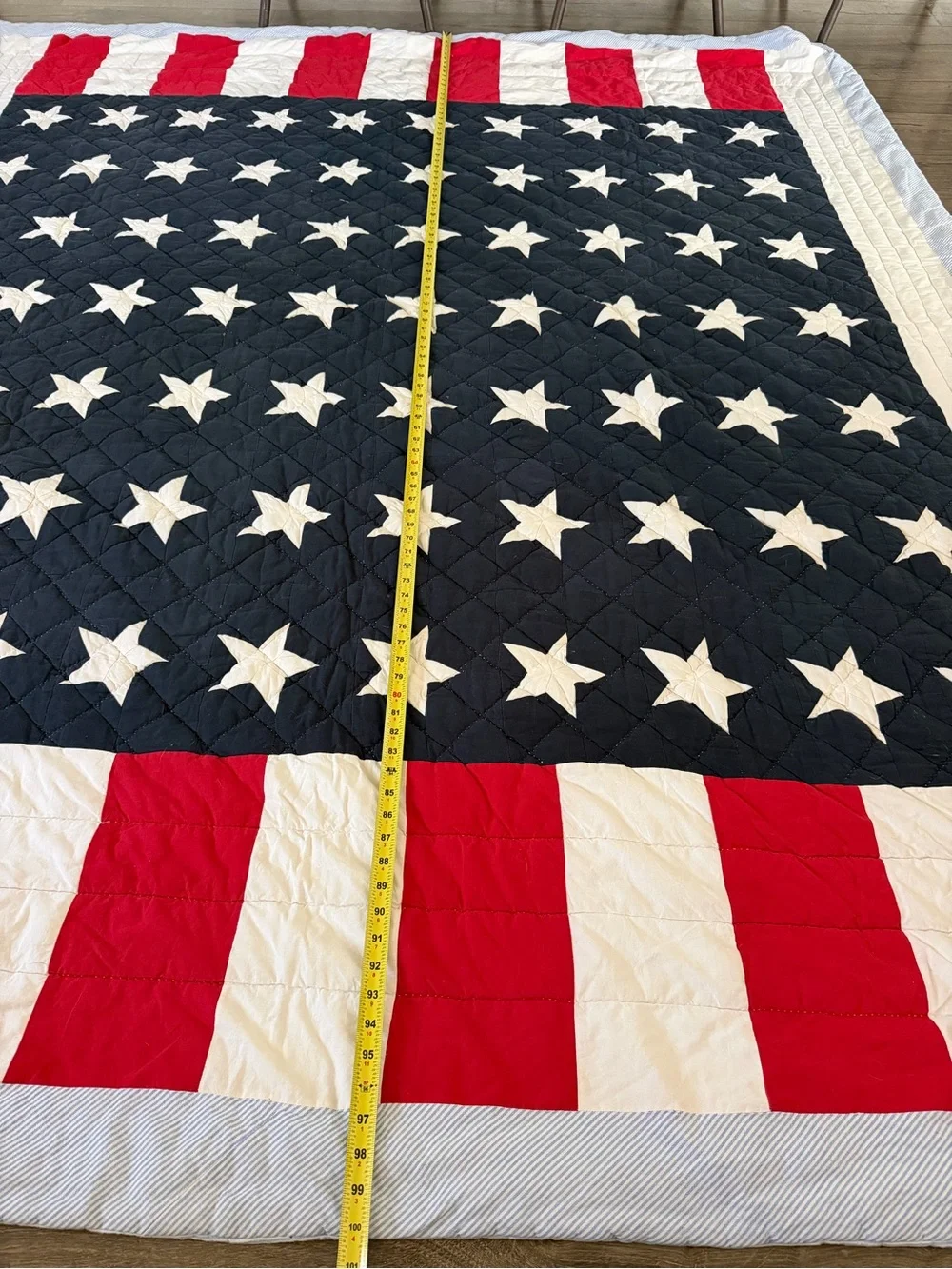 Tommy Hilfiger American Flag Quilt Stars Stripes Approximately 85”x100” Read Des